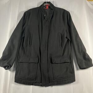 Alfani Jacket Mens Large Wool Blend Full Zip Button Front Coat Pockets